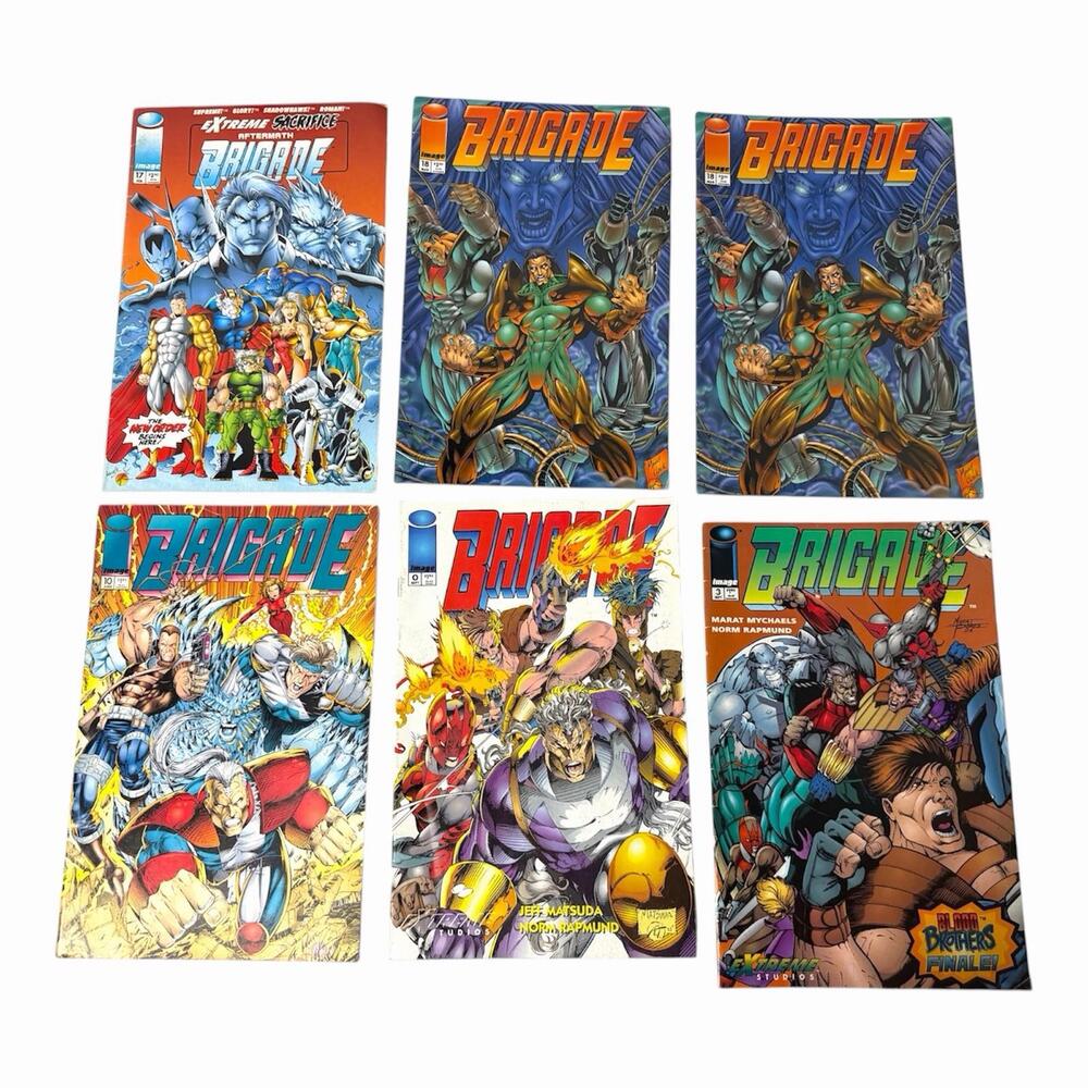 Image Comics Brigade Vintage 1993 Book Lot of 6 (#0, #3, #10, #17, #18, #18) VG